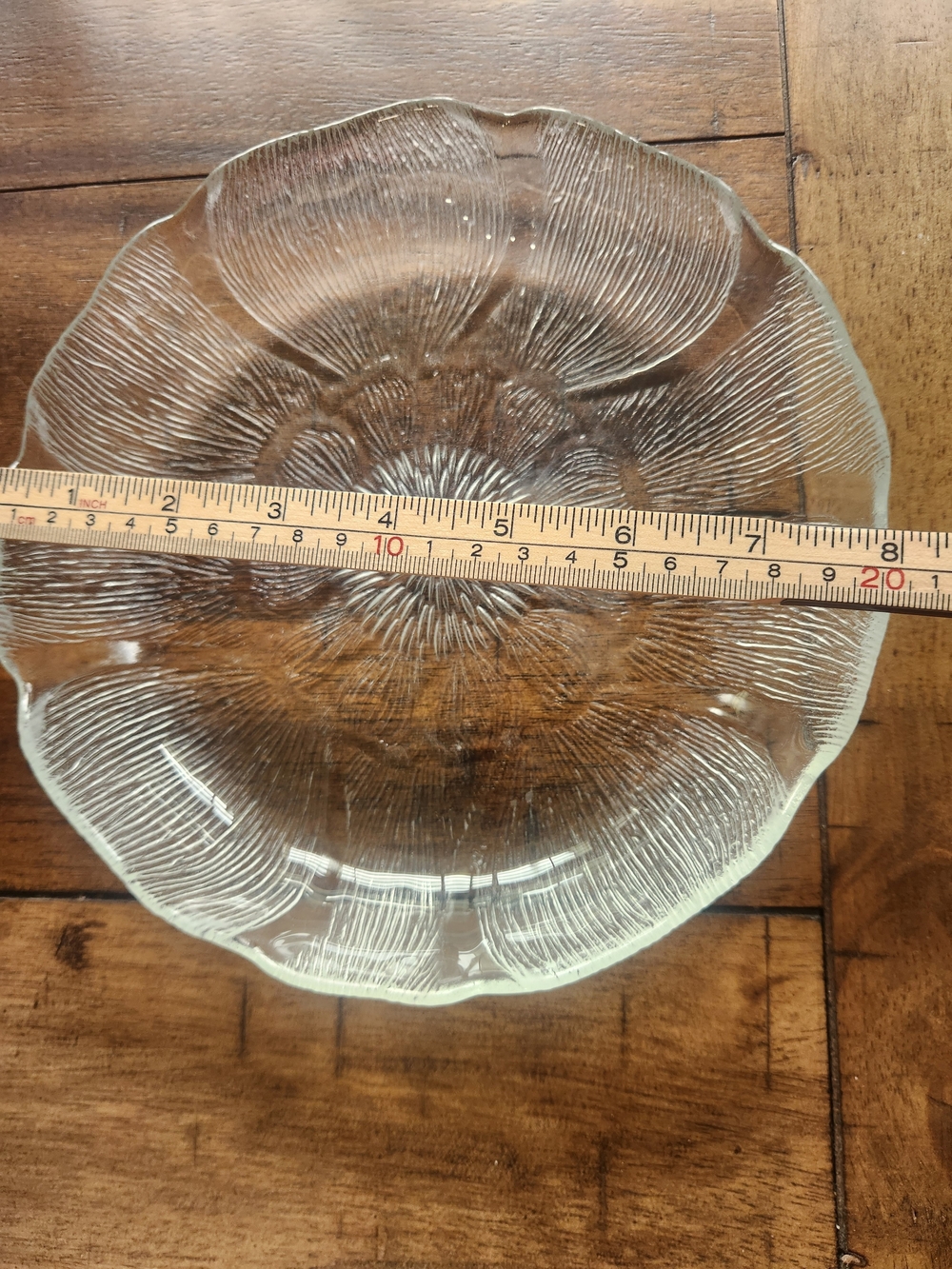 VTG Arcoroc France Clear Glass Fleur Flower Petal Bowls 8” Set Of 2 - Picture 5 of 5